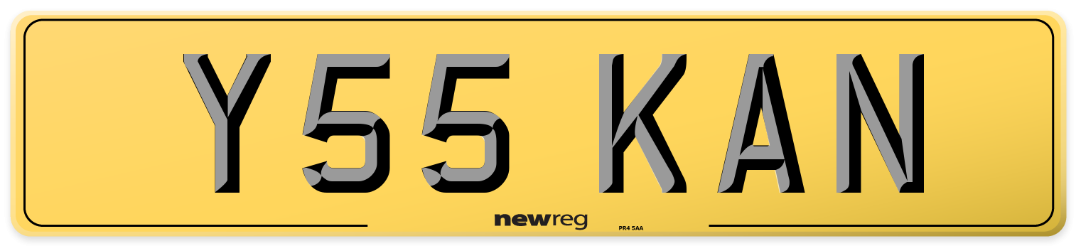 Y55 KAN Rear Number Plate