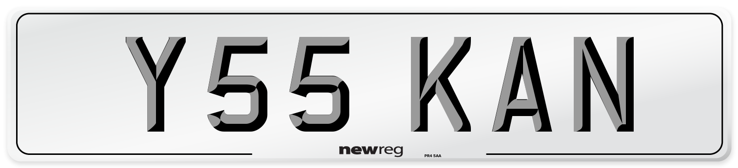 Y55 KAN Front Number Plate