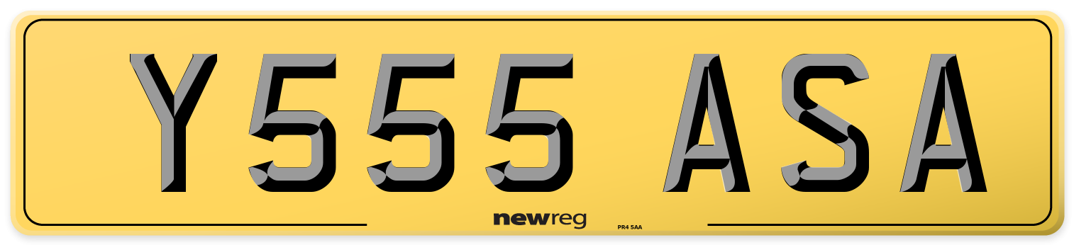 Y555 ASA Rear Number Plate