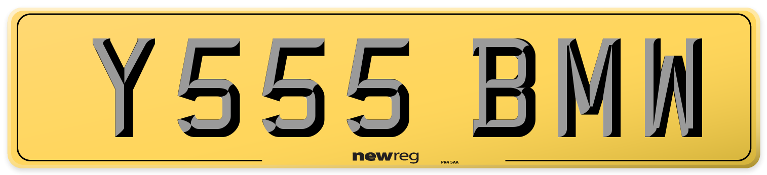 Y555 BMW Rear Number Plate