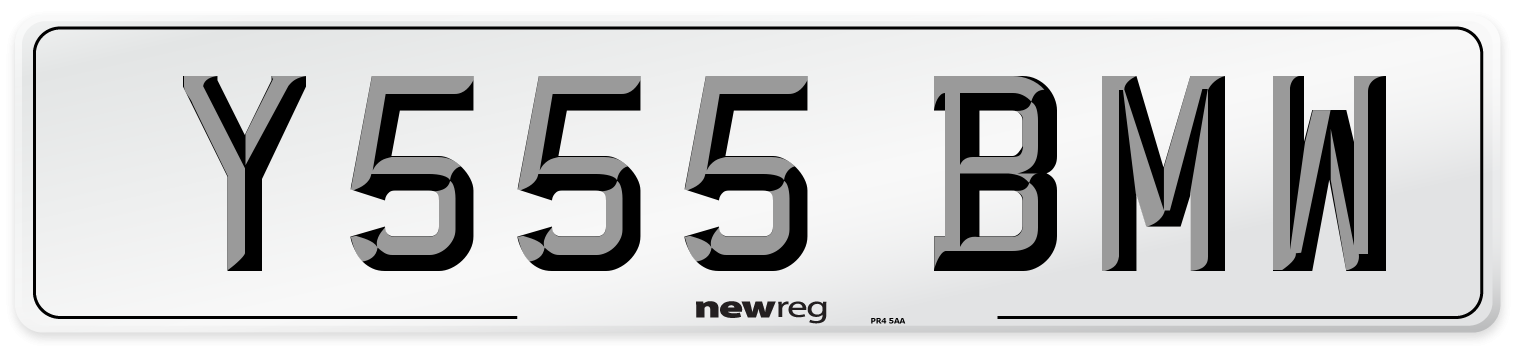 Y555 BMW Front Number Plate