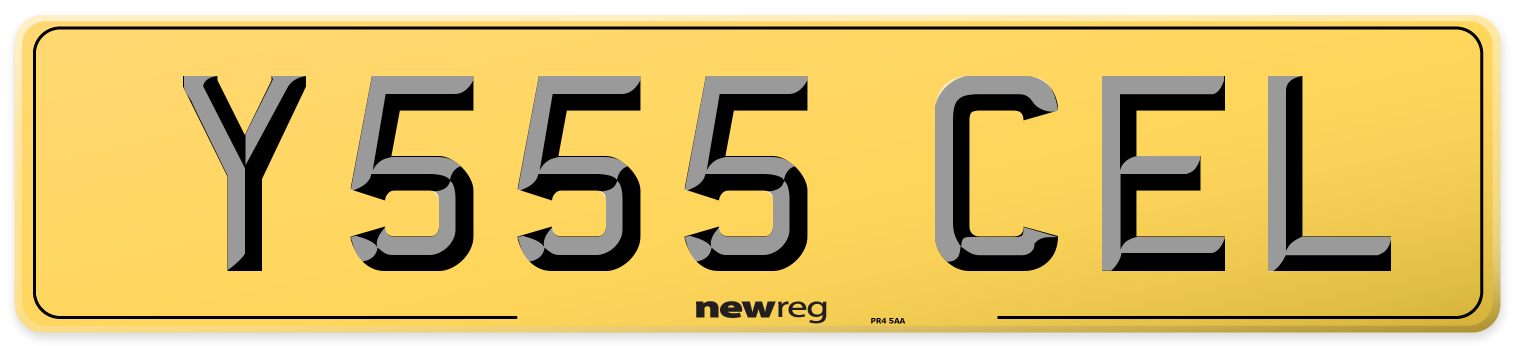 Y555 CEL Rear Number Plate