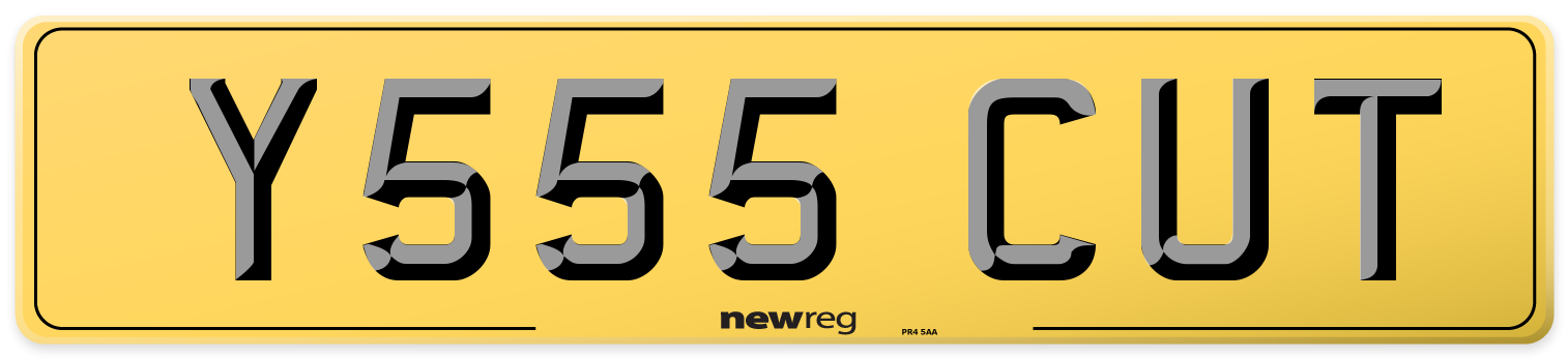 Y555 CUT Rear Number Plate