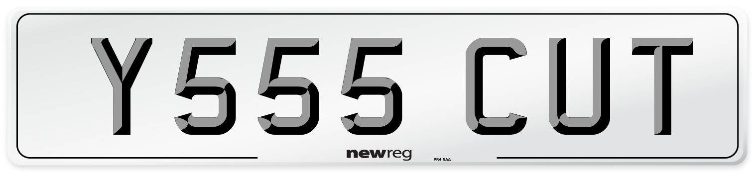 Y555 CUT Front Number Plate