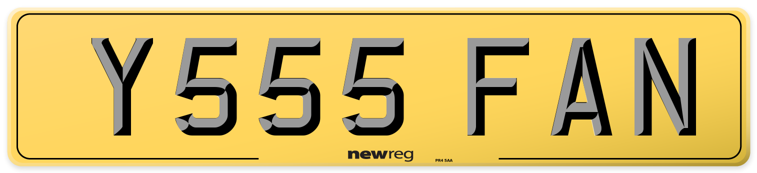 Y555 FAN Rear Number Plate