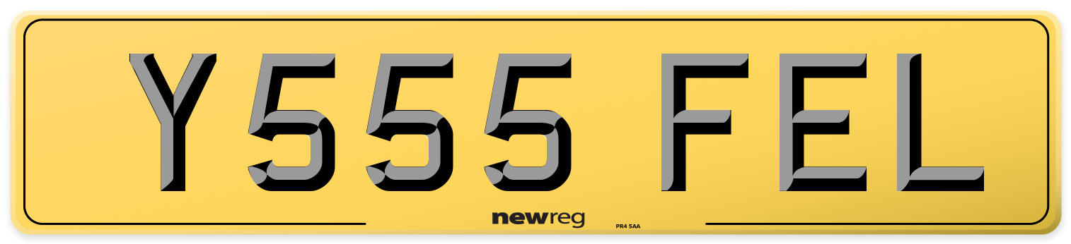 Y555 FEL Rear Number Plate
