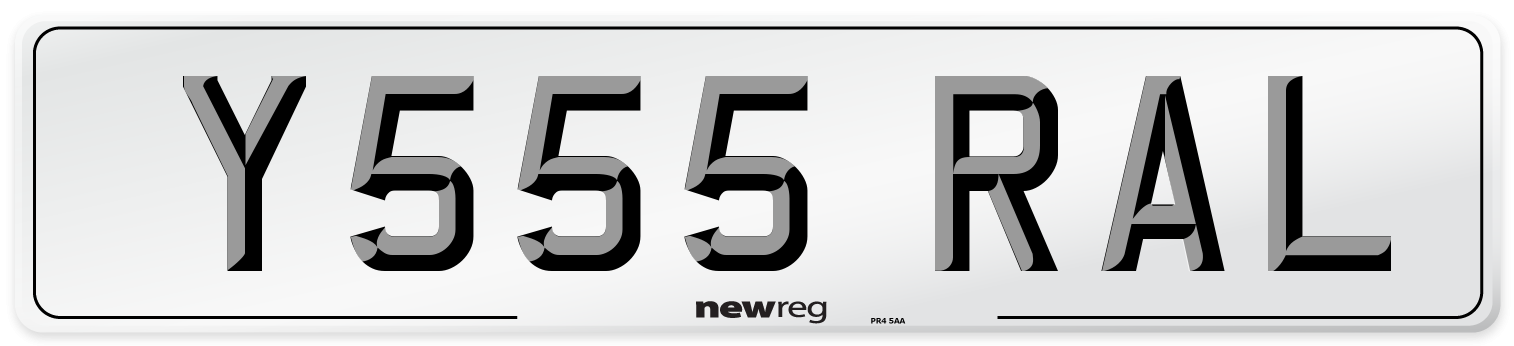 Y555 RAL Front Number Plate