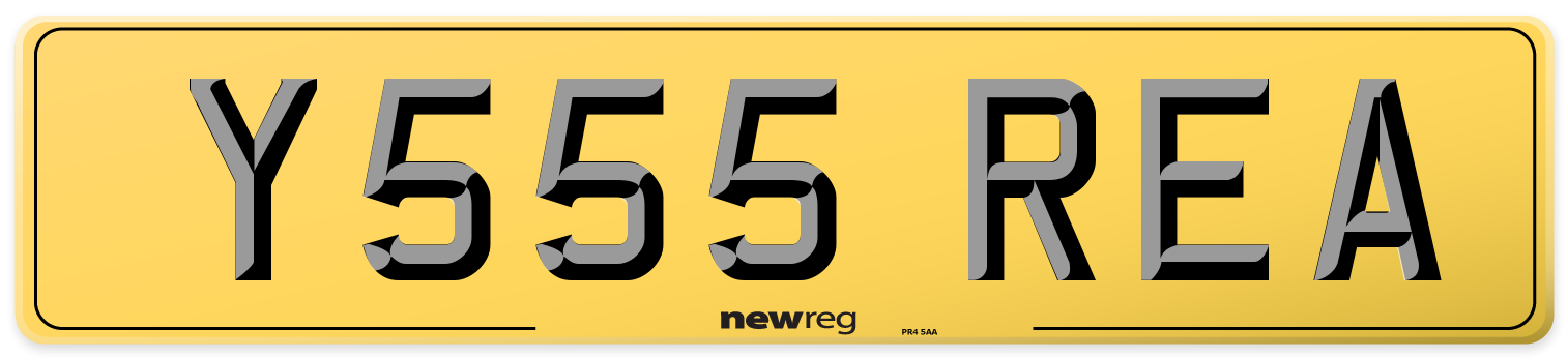 Y555 REA Rear Number Plate