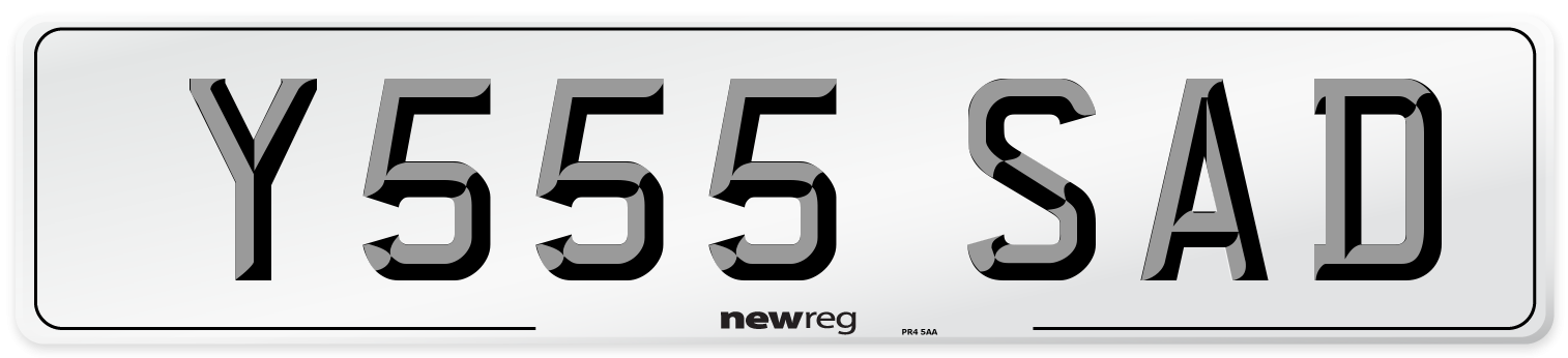 Y555 SAD Front Number Plate