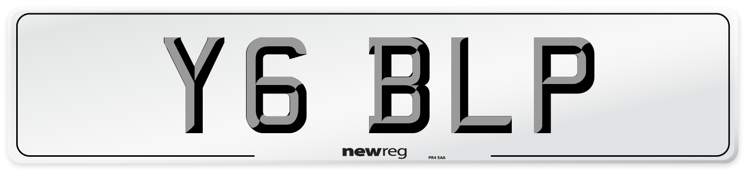 Y6 BLP Front Number Plate