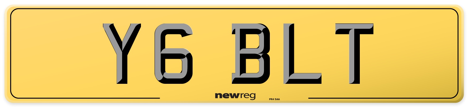 Y6 BLT Rear Number Plate