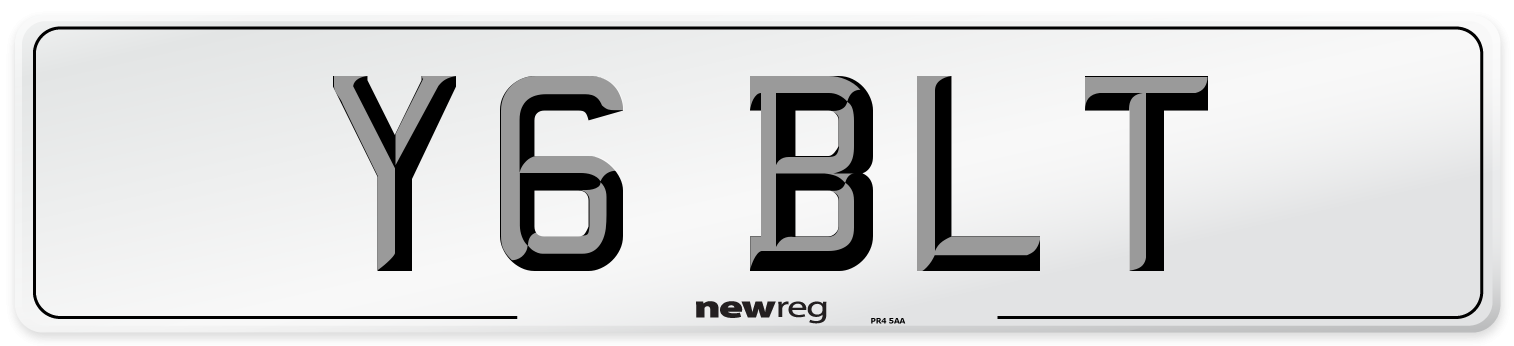 Y6 BLT Front Number Plate