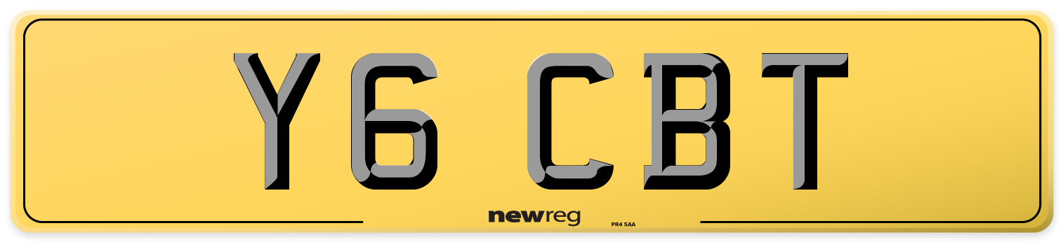 Y6 CBT Rear Number Plate
