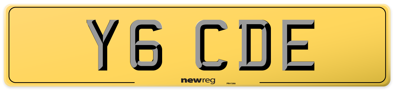 Y6 CDE Rear Number Plate