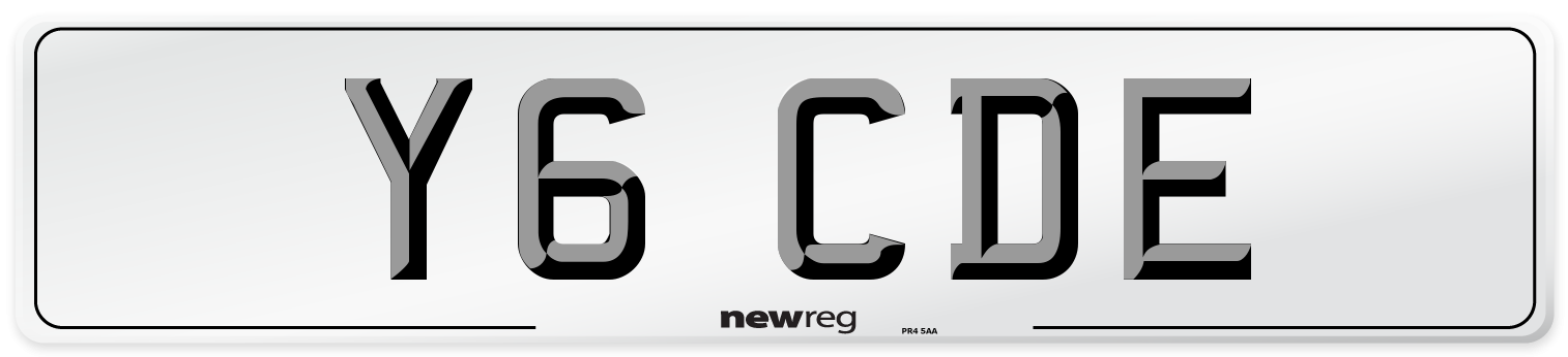 Y6 CDE Front Number Plate