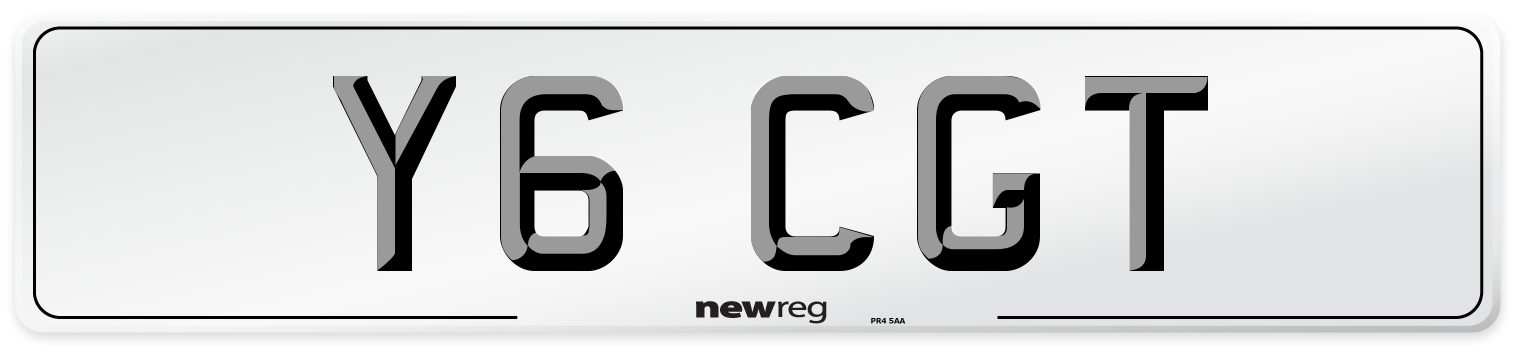 Y6 CGT Front Number Plate