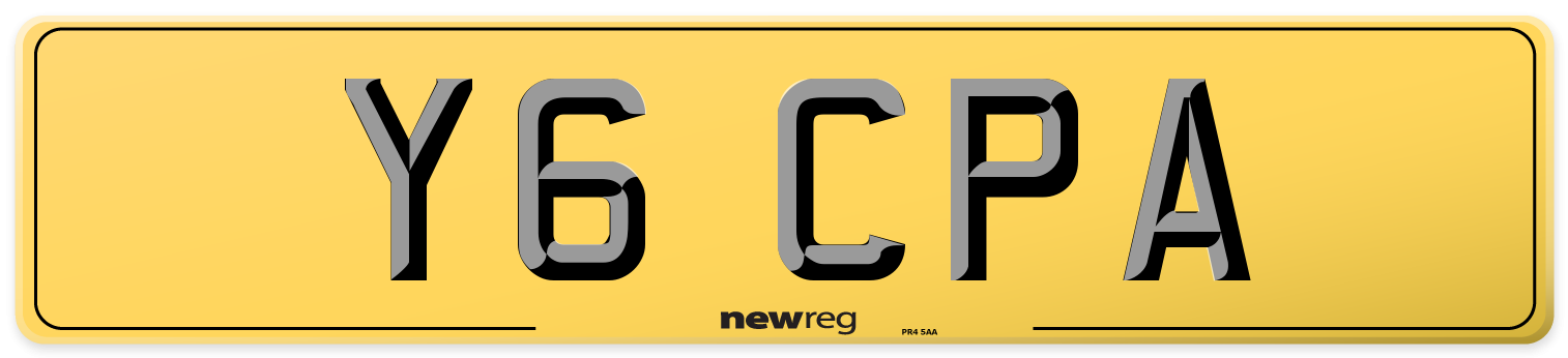 Y6 CPA Rear Number Plate