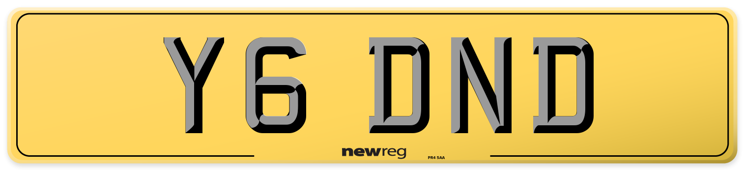 Y6 DND Rear Number Plate