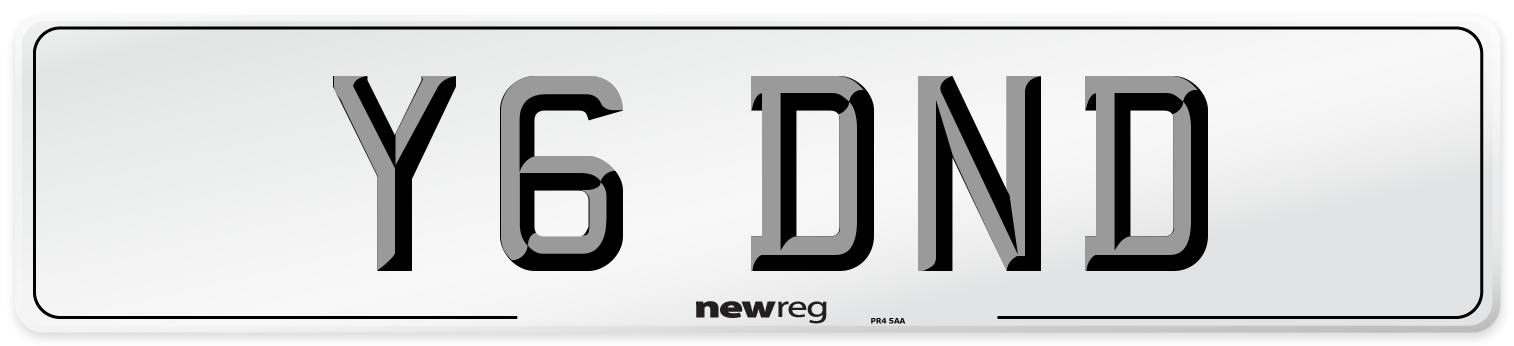 Y6 DND Front Number Plate