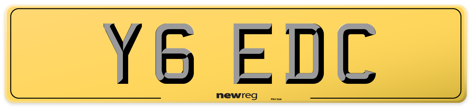Y6 EDC Rear Number Plate
