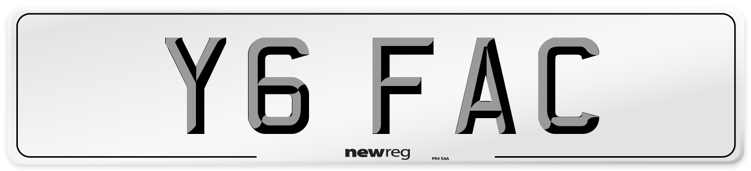 Y6 FAC Front Number Plate
