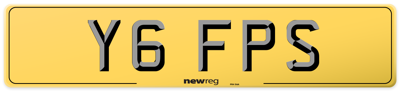 Y6 FPS Rear Number Plate