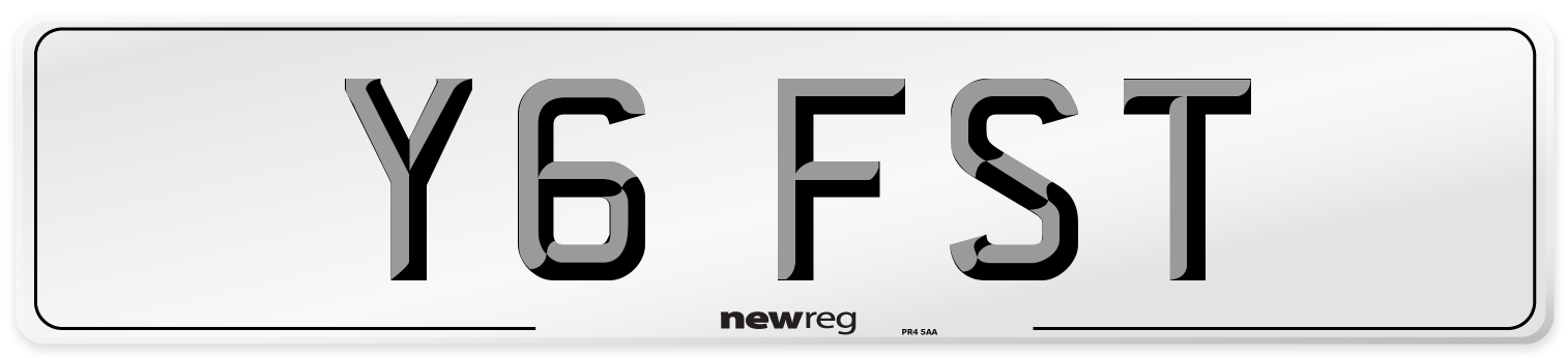 Y6 FST Front Number Plate