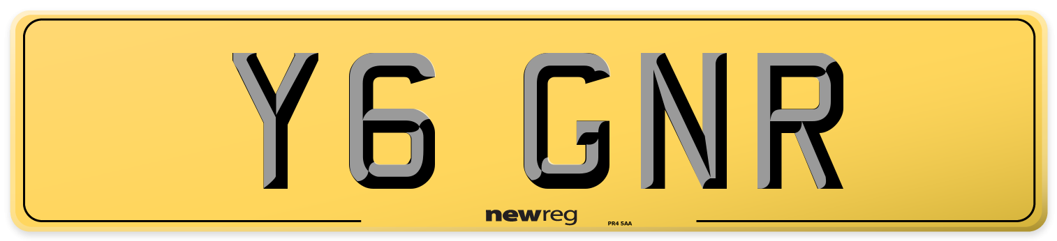Y6 GNR Rear Number Plate