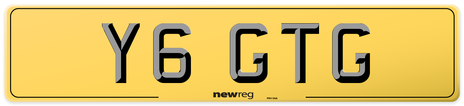 Y6 GTG Rear Number Plate