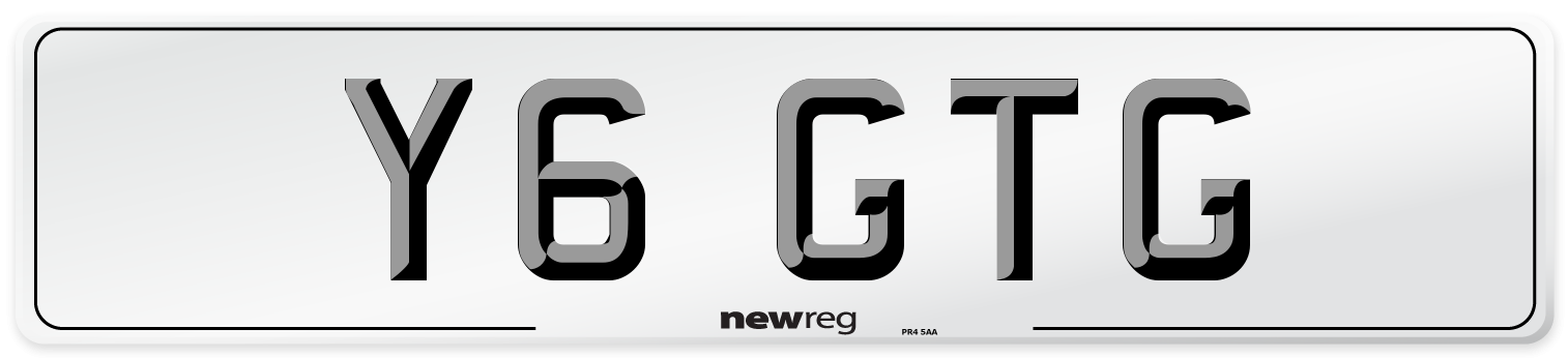 Y6 GTG Front Number Plate