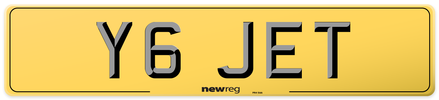 Y6 JET Rear Number Plate