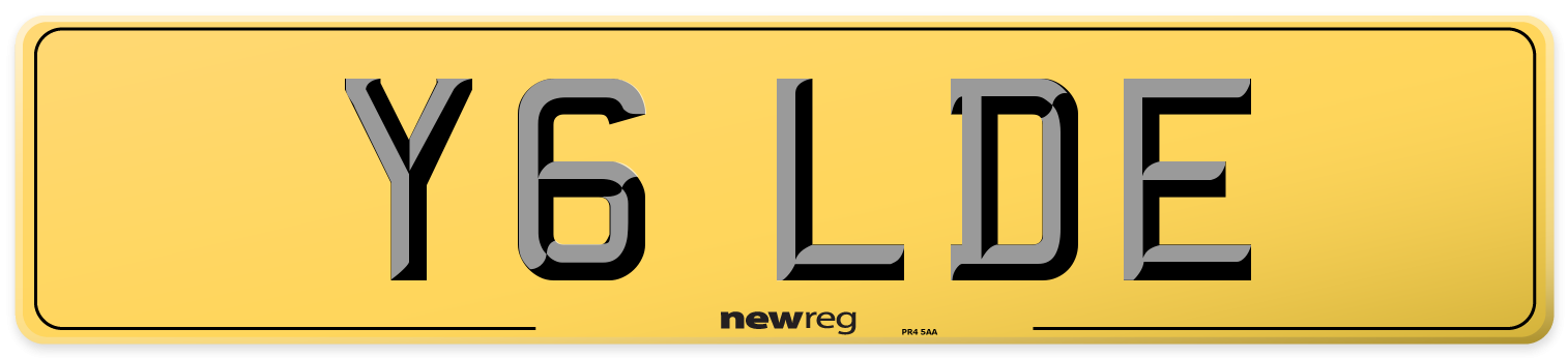 Y6 LDE Rear Number Plate
