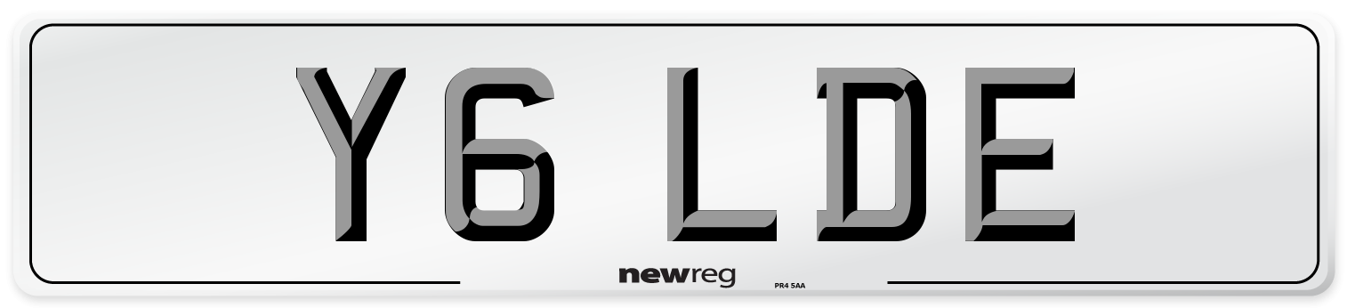 Y6 LDE Front Number Plate