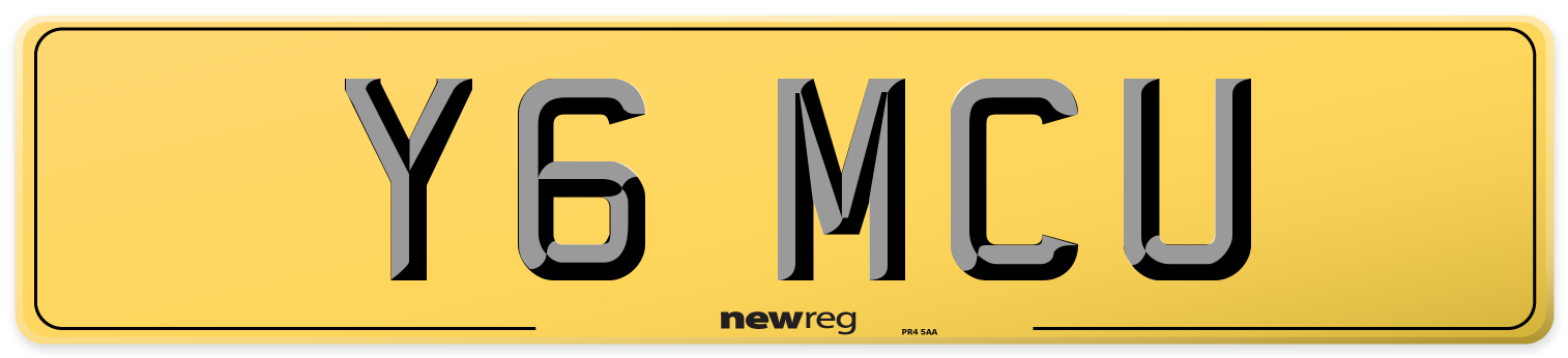 Y6 MCU Rear Number Plate