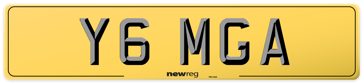 Y6 MGA Rear Number Plate