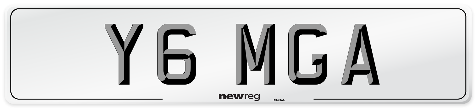 Y6 MGA Front Number Plate