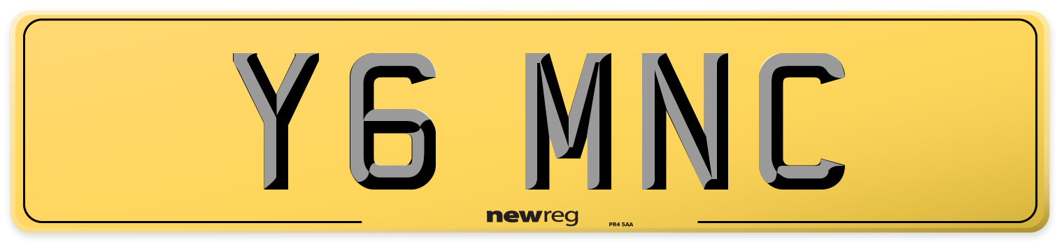 Y6 MNC Rear Number Plate