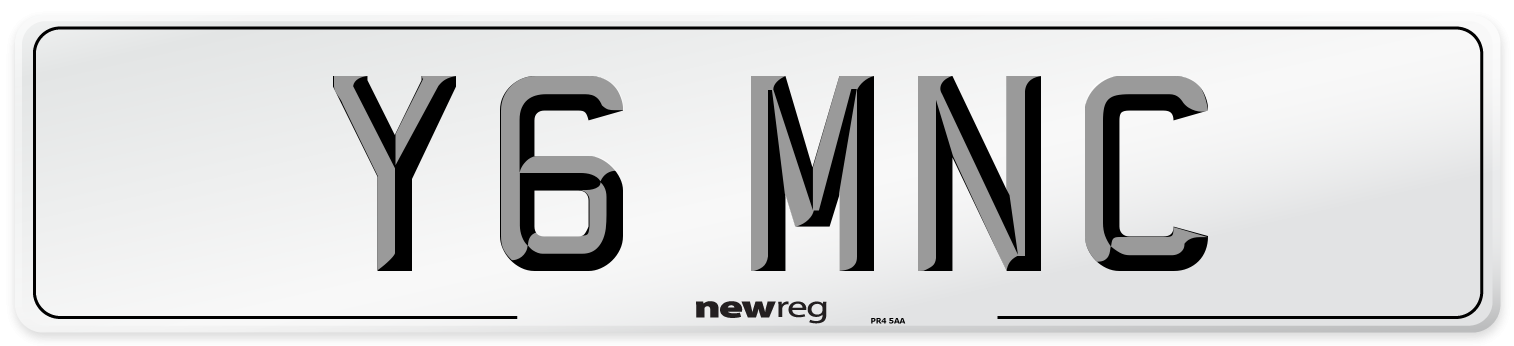 Y6 MNC Front Number Plate