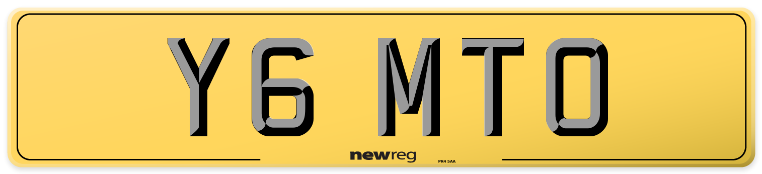 Y6 MTO Rear Number Plate