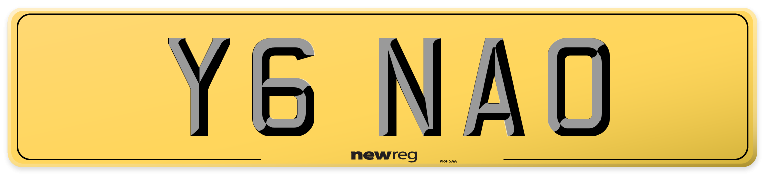 Y6 NAO Rear Number Plate