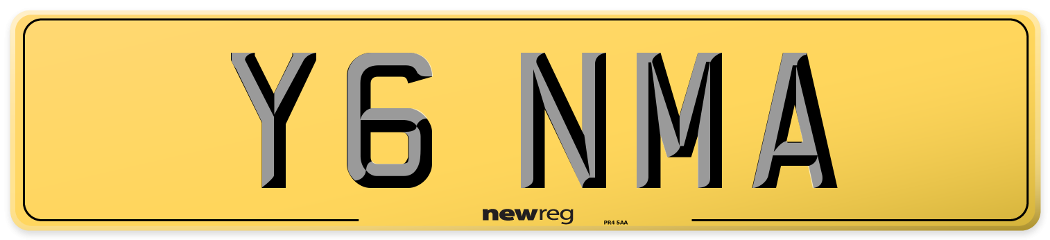 Y6 NMA Rear Number Plate