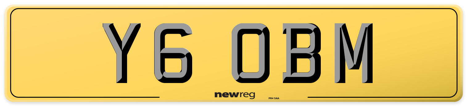 Y6 OBM Rear Number Plate