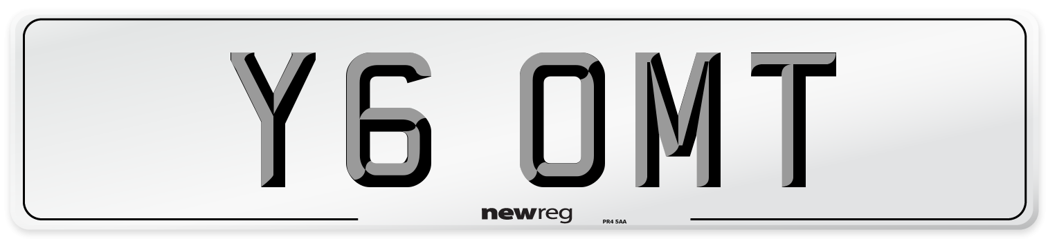 Y6 OMT Front Number Plate