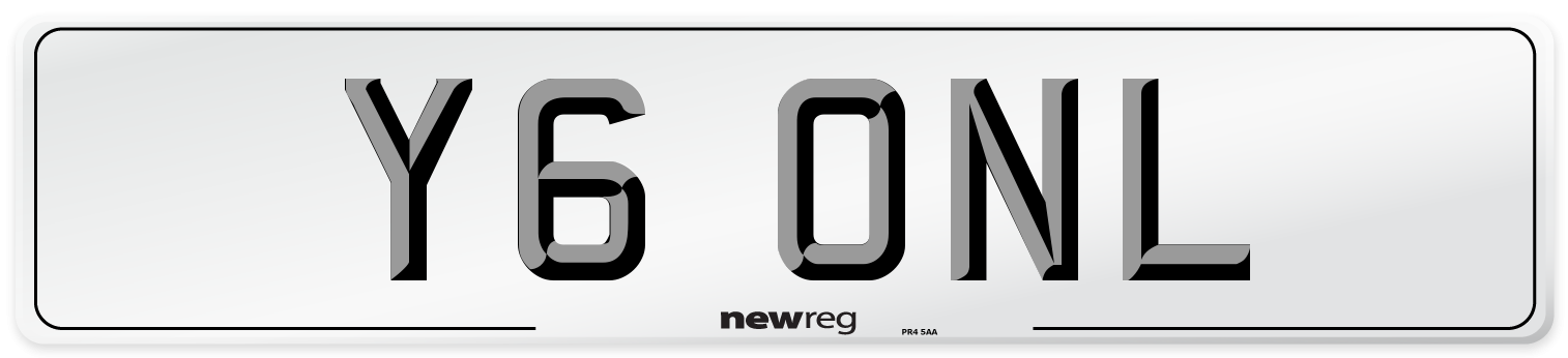Y6 ONL Front Number Plate