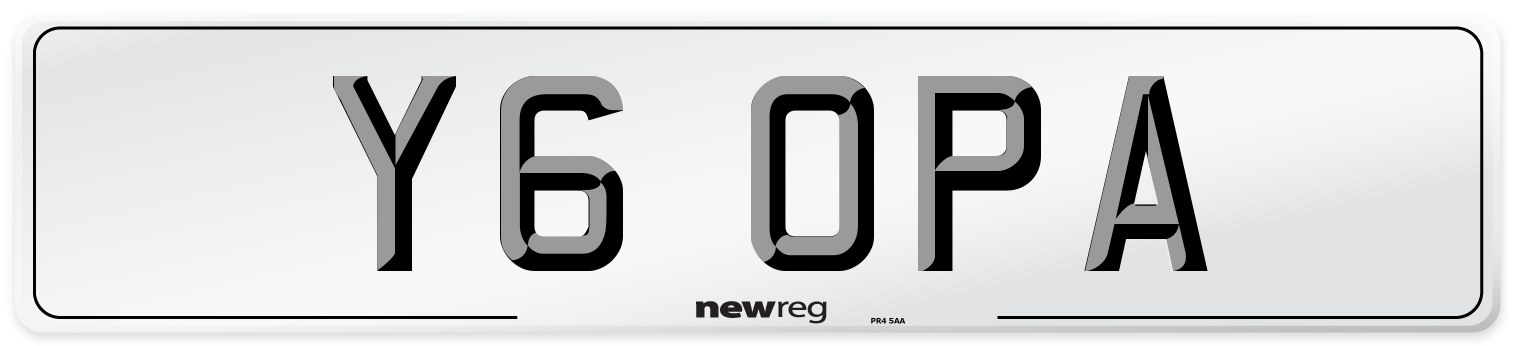 Y6 OPA Front Number Plate
