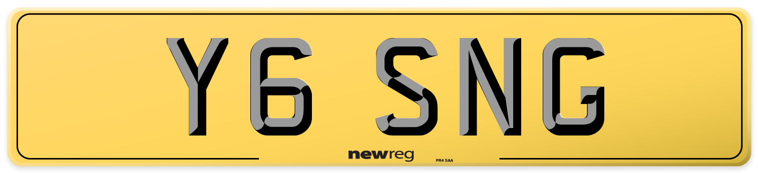 Y6 SNG Rear Number Plate