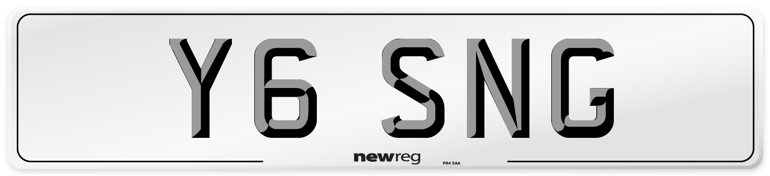 Y6 SNG Front Number Plate