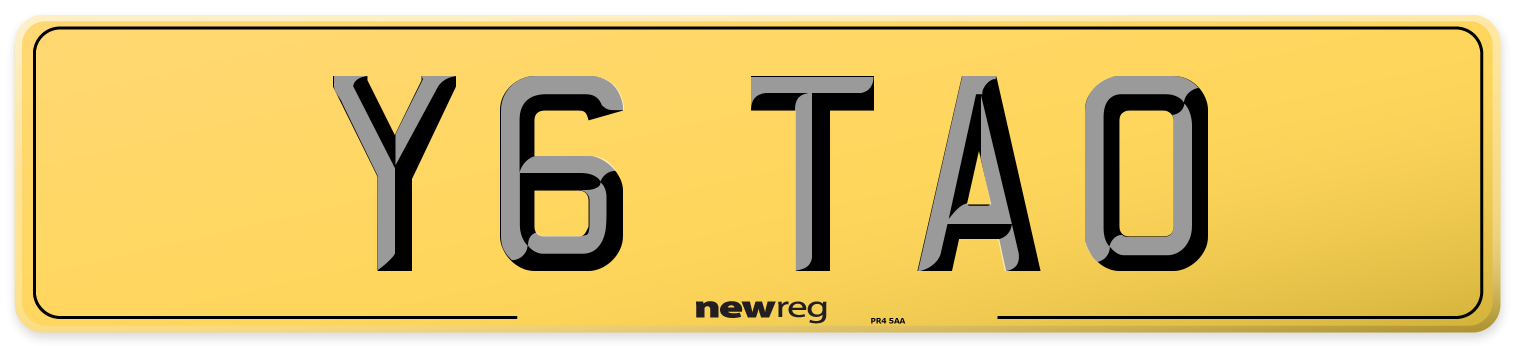 Y6 TAO Rear Number Plate