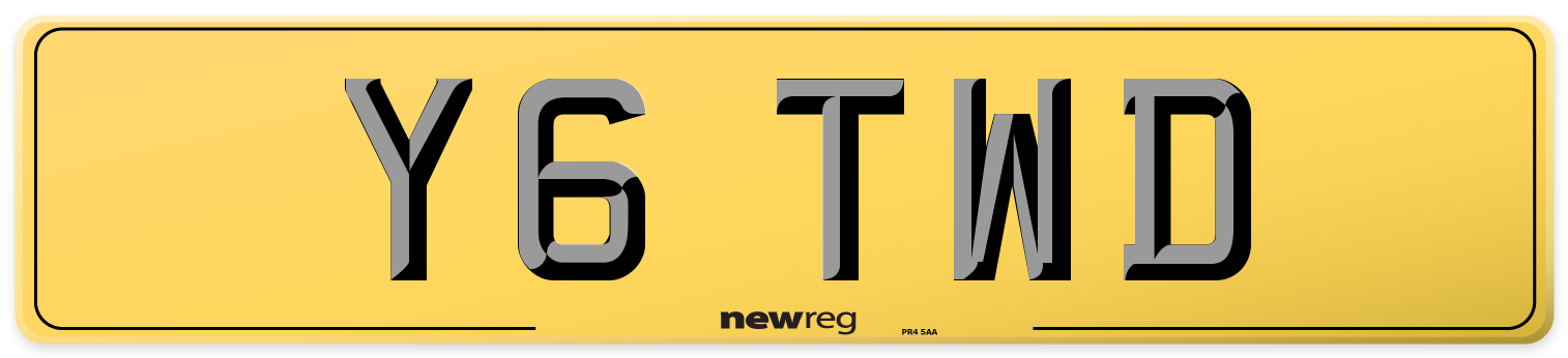 Y6 TWD Rear Number Plate