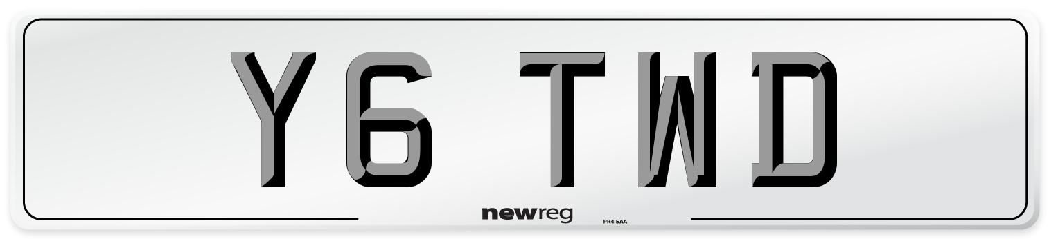 Y6 TWD Front Number Plate